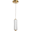 Dainolite Ramona LED Pendant 10w Aged Brass Clear Fluted Glass Lamp