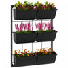 Outsunny 3-Tier Wall Planter with 6 Pots, Hanging Plant Holder