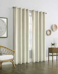 Thermaplus Vigo Off-White Blackout Grommet Curtain Panel - 52 x 84