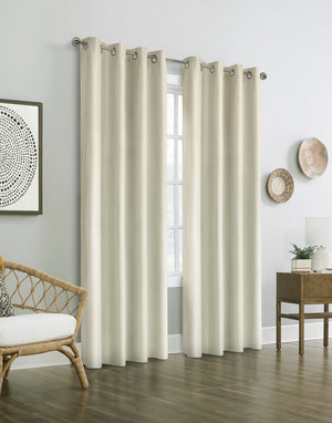 Thermaplus Vigo Off-White Blackout Grommet Curtain Panel - 52 x 84