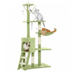 PawHut Cat Tree, 53\" Cat Tower for Indoor Kittens with Sisal Scratching Posts, Plush Perches, Condo, Hammock, Ladder, Dangling Toys, Multi-Level Kitty Activity Centre, Green