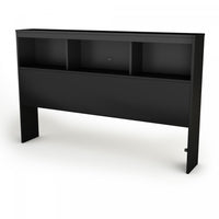 Spark Bookcase Headboard With Storage - Pure Black