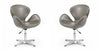 Raspberry Modern Upholstered Swivel Lounge Chair in Pebble Gray - Set of 2 Accent Chair