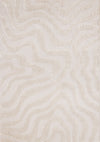 Lincoln Modern Luxurious Plush White Curves Area Rug - 7'10\" x 11'2\"