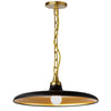 Dainolite Quentin 1 Light Pendant Aged Brass Matte Black/Gold Shade Lamp