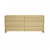 Linda Modern 72\" Dresser in Natural Oak (6-Drawer)