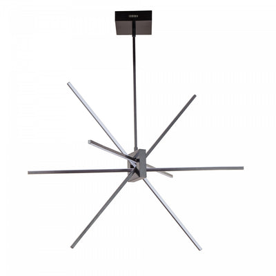 Dainolite Summit LED Chandelier 46w Matte Black White Acrylic Diffuser Lamp|Lustre Summit de Dainolite en acrylique blanc qui diffuse la lumière, avec fini noir mat et ampoule à DEL de 46 W