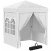 Outsunny 6.7' X 6.7' Pop-up Canopy Tent, Sidewalls, Carry Bag, White