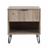 Dumbo Modern 20\" Fluted Nightstand in Rustic Gray (1-Drawer)