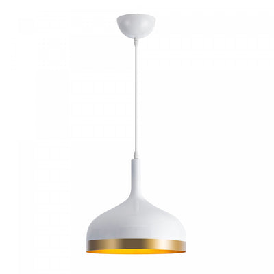 Dash Collection 12" Pendant Ceiling Light - White & Gold|Luminaire suspendu de la collection Dash de 12 po - blanc et doré