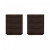 Evelyn Modern 20\" Nightstand in Brown (3-Drawer) - Set of 2
