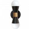 Dainolite Fortuna 2 Light Wall Sconce Matte Black & Aged Brass Lamp