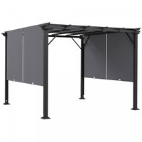 Outsunny 10' X 10' Retractable Pergola Canopy For Backyard, Garden, Grey