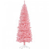 Homcom 7ft Tall Pencil Artificial Christmas Tree With Steel Base, Pink