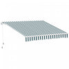 Outsunny 8' x 7' retractable awning, patio awnings, sunshade shelter with 280g/m² Uv & Water-resistant Fabric And Aluminum Frame For Deck, Balcony, Yard, Green And White