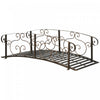 Outsunny 6FT Garden Bridge with Safety Rails Decorative Pond Bridge, Brown