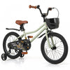 Costway 18\" Kid's Bike With Training Wheels Adjustable Handlebar & Seat Handbrake Green