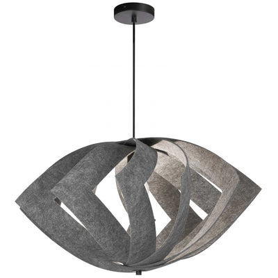 Dainolite Rotem 1 Light Pendant Matte Black Grey Shade Lamp|Luminaire suspendu Rotem de Dainolite avec abat-jour gris, fini noir mat et 1 ampoule