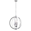 Dainolite Karland 6 Light Chandelier 20\" Dia Crystal Studded Banding Polished Chrome Finish Lamp