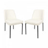 Loft Contemporary Vegan Leather Metal Side Chair in Ivory - Set of 2