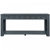 Gracie Solid Wood Console Table With Drawers And Shelf - Navy