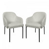 Loft Contemporary Vegan Leather Metal Armchair in Stone Gray - Set of 2