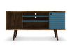 Manhattan Comfort Liberty 53.14\" Mid-Century Modern TV Stand with 5 Shelves & 1 Door - Rustic Brown