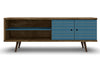 Manhattan Comfort Liberty 62.99\" Mid-Century Modern TV Stand with 3 Shelves & 2 Doors - Rustic Brown