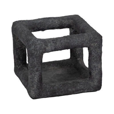 6" Textured Open Square Cube - Black | Cube ouvert texturé de 6 po - noir
