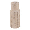 5\" x 2\" Raw Edge Travertine Taper Holder - Tan