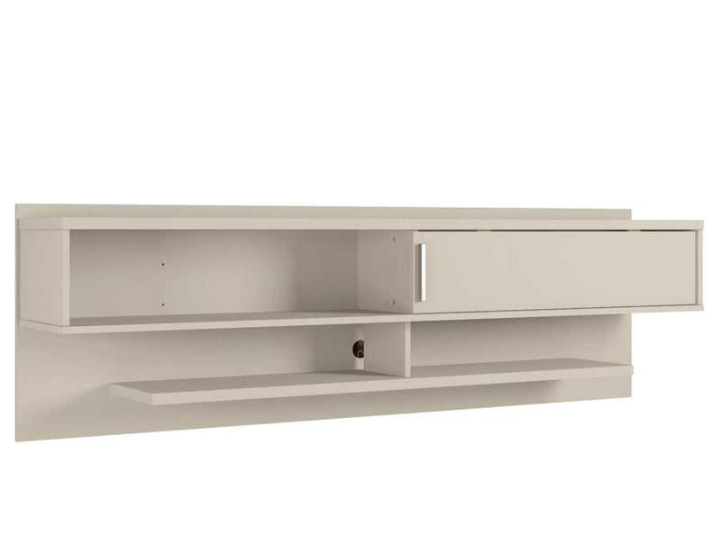 Manhattan Comfort Astor 70.86\" Modern Floating Entertainment Center with Media Shelves - Off White