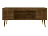 Manhattan Comfort Bradley 62.99\" TV Stand with 2 Media Shelves & 2 Storage Shelves - Rustic Brown & Yellow