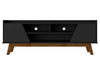 Manhattan Comfort Mid-Century Modern Marcus 62.99\" TV Stand with Solid Wood Legs - Matte Black