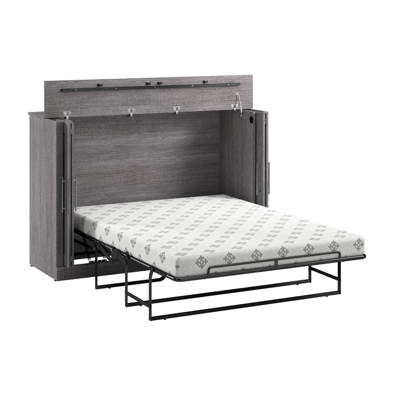 Bestar Pur 69 W Full Cabinet Bed with Mattress - Bark Grey - The Brick