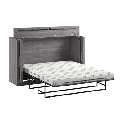 Bestar Pur 75 W Queen Cabinet Bed with Mattress - Bark Grey|Armoire-grand lit Pur de Bestar de 75 po (L) avec matelas - gris écorce