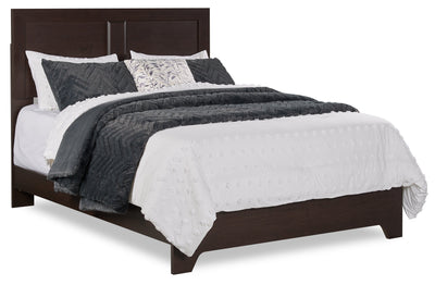 Yorkdale Panel Bed with Headboard & Frame, Made in Canada, Brown - Queen Size | Lit à panneau Yorkdale fabriqué au Canada avec tête de lit et cadre, brun - format grand lit