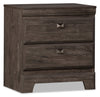 Yorkdale Bedside 2-Drawer Nightstand, 23.5\"W x 24.7\"H, Made in Canada - Grey