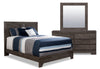 Yorkdale 5pc Bedroom Set with Panel Bed, Dresser & Mirror, Grey - Queen Size