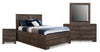 Yorkdale 6pc Bedroom Set with 12-Drawer Storage Bed, Dresser, Mirror & Nightstand, Grey - Queen Size