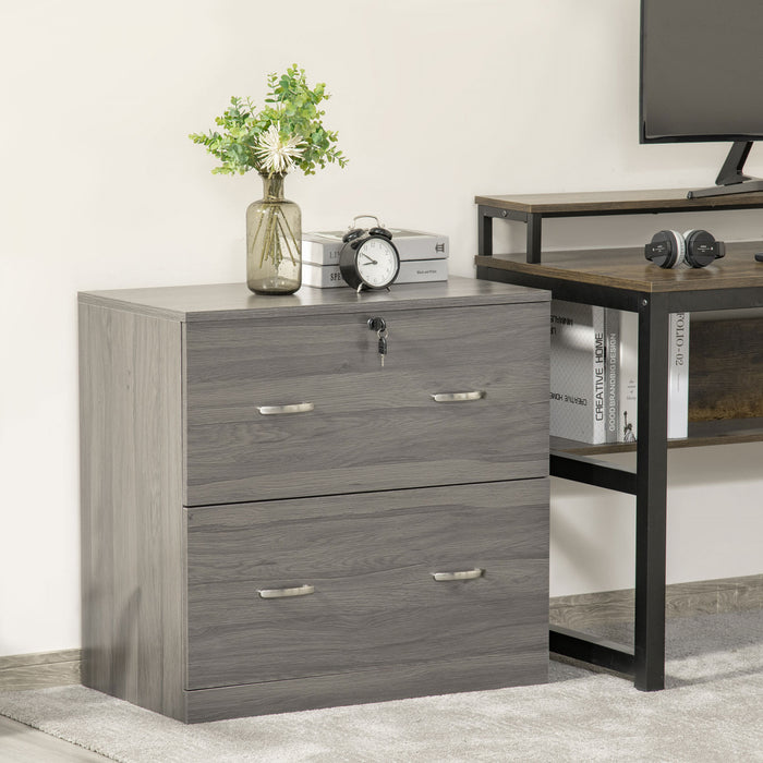 Vinsetto 2-drawer File Cabinet With Lock And Hanging Bar
