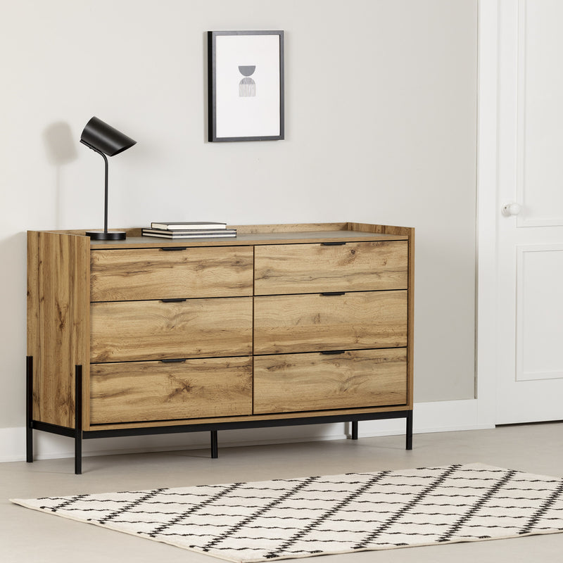 Milton 6 Drawer Double Dresser Nordik Oak The Brick