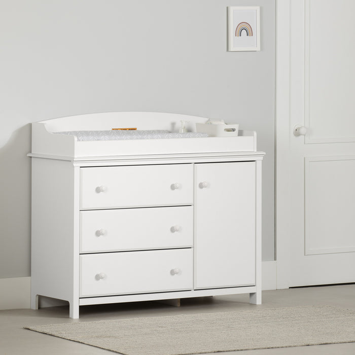 Cotton Candy Changing Table With Removable Changing Station - Pure White