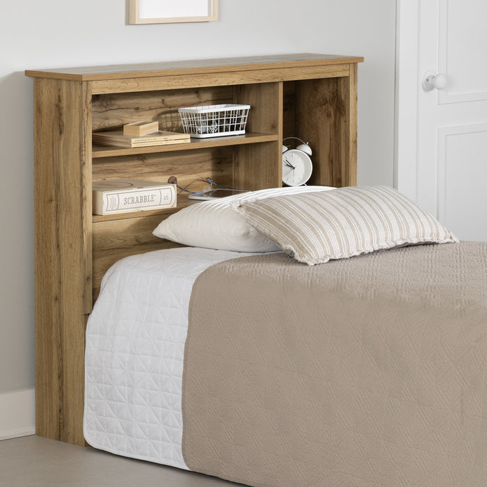 Tassio Bookcase Headboard - Nordik Oak