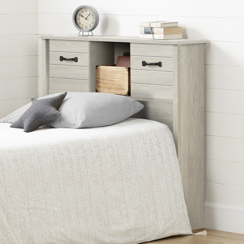 Ulysses Bookcase Headboard Winter Oak The Brick