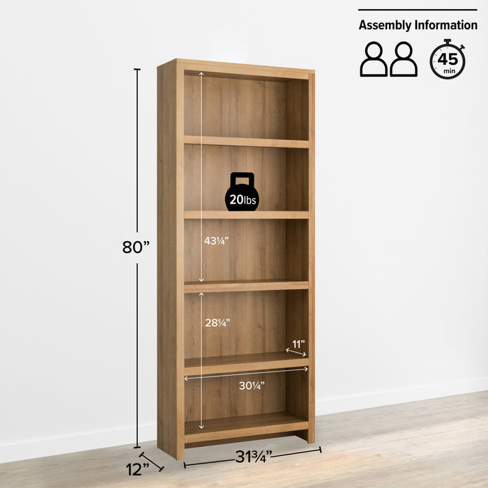 Prepac Moda Bookcase - Natural Oak