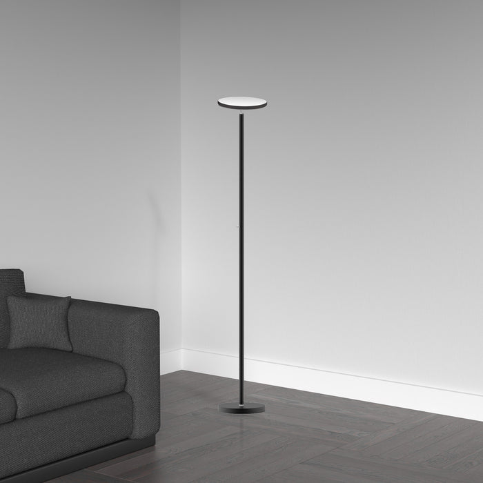 Dainolite LED Torchier Floor Lamp Sandy Black Finish