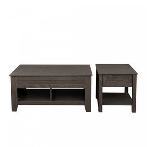 Strauss Lift-top Coffee & End Table Grey, Set Of 2 Occasional Table Package