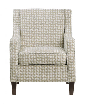Beagle Accent Chair, Khaki Pattern Fabric