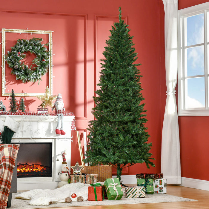 Homcom 7ft Artificial Christmas Tree, Xmas Tree With 865 Branch Tips, Green