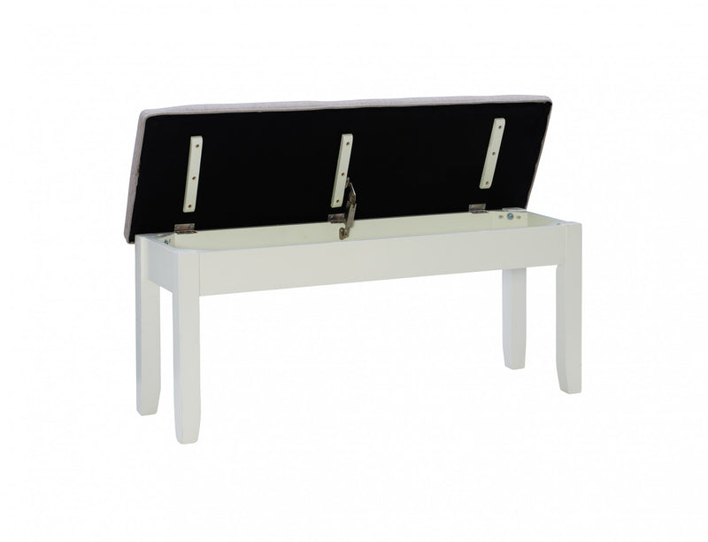 Jane Fabric Storage Dining Bench - Grey